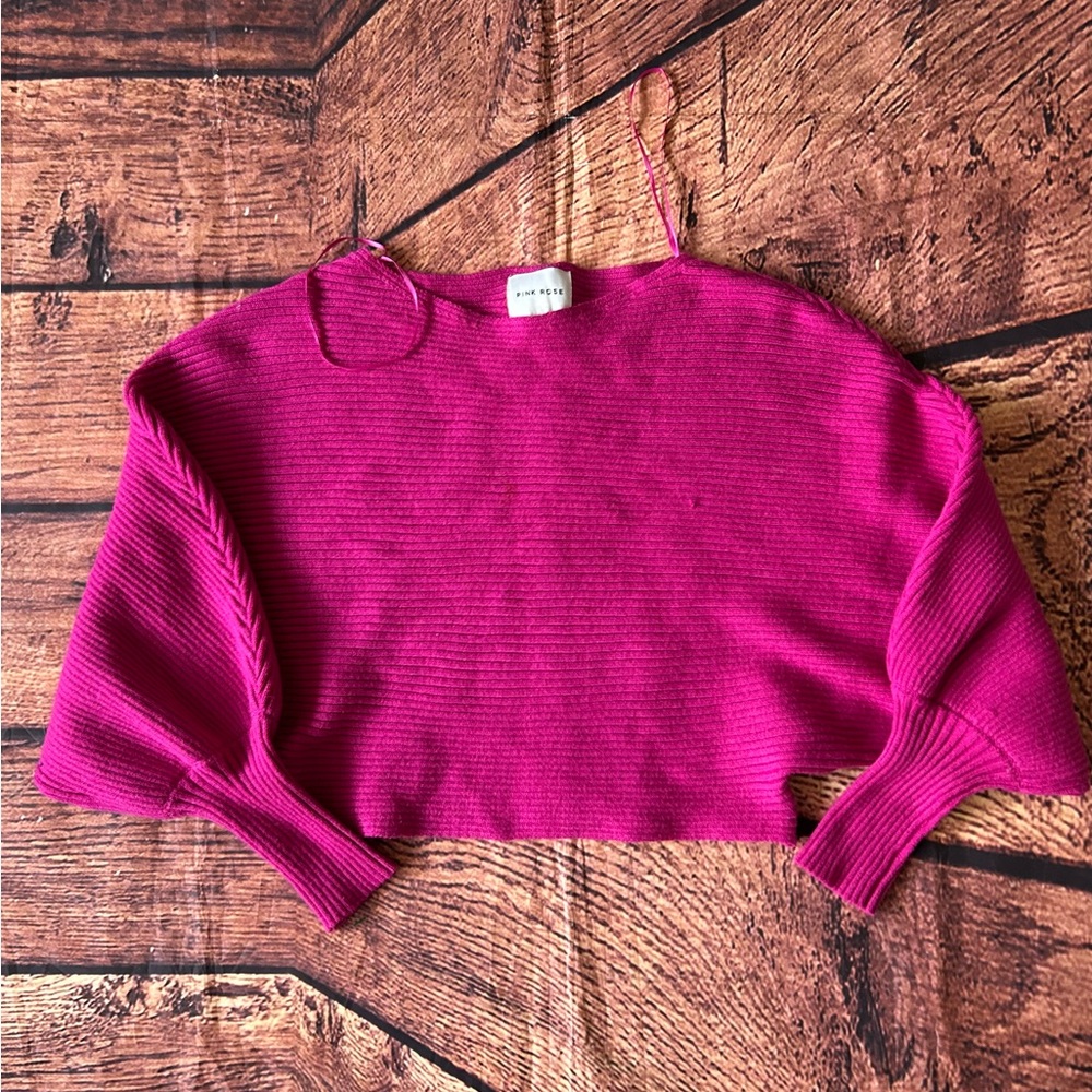 Pink Rose Fuchsia‎ Knit Top Women’s Size Small